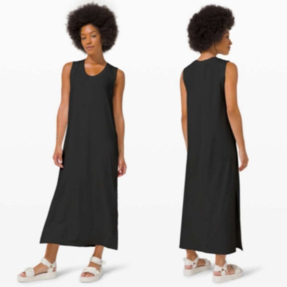 Lululemon Maxi Tank Dress Black Sleeveless Size 2 Pima Cotton 2020 All Yours